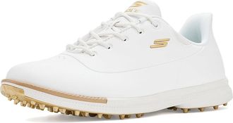 Skechers Jasmine 2 Waterproof Golf Shoes Womens Golf Shoes White/Gold Spikeless : 5.5 B - Medium, Synthetic