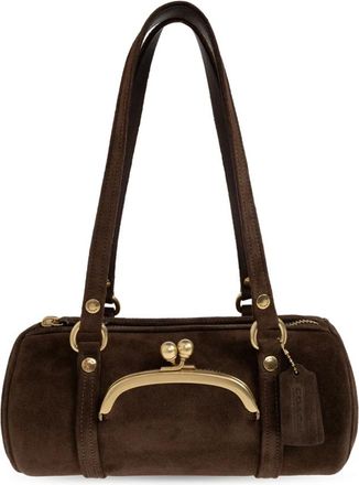 Coach Kisslock Barrel 28 - female - Coach - Shoulder Bags - Brown - ONE SIZE - Bags