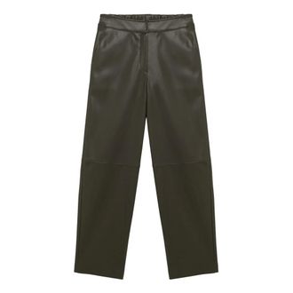 Alpha Studio Broeken, Dames, Groen, M, Leer, Lederbroek