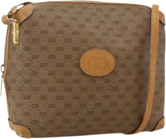 Gucci Pre-owned Cross Body Bags, female, Beige, Size: ONE SIZE Pre-owned Micro Small GG Canvas Shoulder Bag