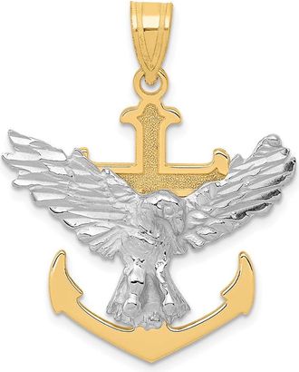 Diamond2Deal 10k Two-tone Mariners Cross Eagle Pendant