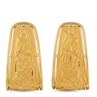 Carrera y Carrera 18K Yellow Gold Elephant Earrings CA18-061926