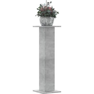 vidaXL Vidaxl - Soportes Para Plantas 2 Uds Madera Gris Hormig&oacute;n 30x30x95 Cm