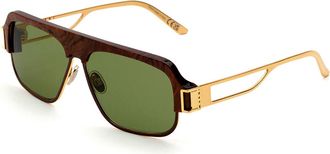 Marni Burullus Radica Gold ZT3 Mens Sunglasses Brown Size 61