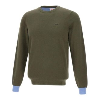 Sun 68 Round-neck Knitwear, male, Green, 3XL, Round-neck Knitwear