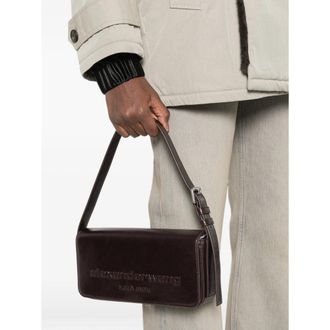Alexander Wang Debossed Logo Leather Shoulder Bag - Brown