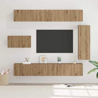 vidaXL Conjunto De Mueble De Tv 8 Pcs Roble Artisan 30.5 X 30 X 90 Cm Vidaxl