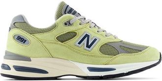New Balance Unisex Made in UK 991V2 Summer Brights en Verde/Gris, Gamuza/Malla, Talla 41.5