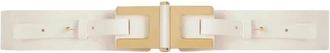 Elisabetta Franchi Leren riem met logo detail - Dames - Riemen - Beige - XL - Leer - Accessoires