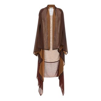 Alberta Ferretti Alberta Ferretti, Kimonos, female, Brown, Size: M Silk Chiffon Cardigan