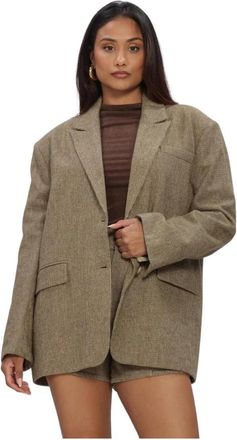 Amaya Amsterdam Miro Blazer - Dames - Blazers - Bruin - L - Tweed - Jassen