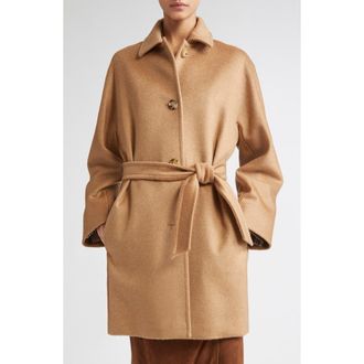 Max Mara Filato Belted Camel Hair Wrap Coat at Nordstrom, Size 12