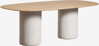 Sklum Mesa De Comedor Ovalada En Mdf Y Cemento Lysander Sklum 220 X 110 Cm