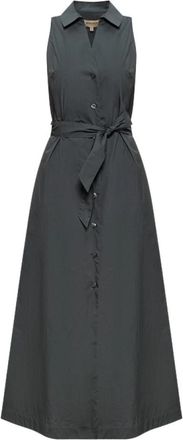 Woolrich Abito smanicato in cotone - Dames - Shirt Kleedjes - Groen - S - Katoen - Kleedjes