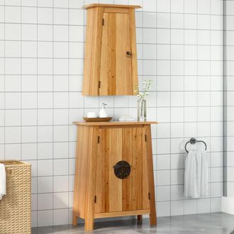 vidaXL Conjunto De Muebles De Ba&ntilde;o 2 Piezas Madera Maciza De Pino Vidaxl
