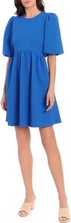 Maggy London Puff Sleeve Knit Fit and Flare Dress in Prc Blu at Nordstrom Rack, Size 6