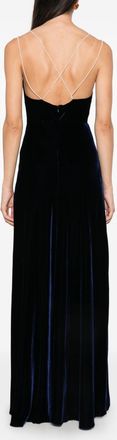 Forte_Forte Velvet V-Neck Dress - Navy
