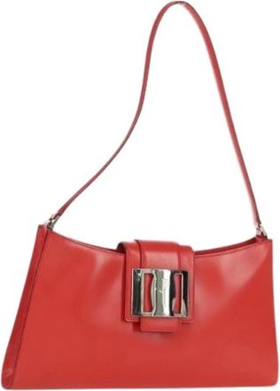 Ferragamo Pre-owned Shoulder Bags, female, Red, Size: ONE SIZE Pre-owned Leather Shoulder Bag