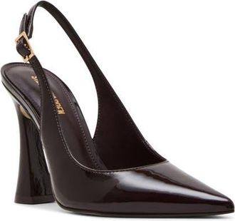 Steve Madden Blare Slingback Pointed Toe Pump in Brown Leather at Nordstrom, Size 6.5