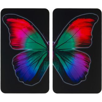 WENKO Glasabdeckplatte Universal Butterfly By Night 2er Set