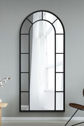 MirrorOutlet Black Framed Arched Leaner/Wall Mirror 75 X 33 (190CM X 85CM) | Size: 1 Pack