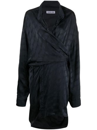 Balenciaga BB Monogram wrap dress - Grey