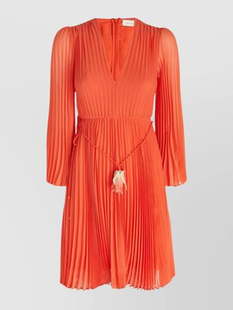 Zimmermann short dress with belted waist and flared sleeves