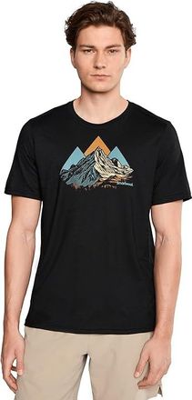 Smartwool Peak Bagger Active Short Sleeve Graphic T-Shirts Mens Workout Black : LG, Polyester/Wool