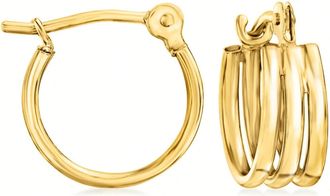 RS Pure by Ross-Simons 14kt Yellow Gold 3-Row Huggie Hoop Earrings