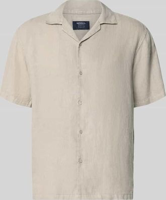 Mc Neal Regular Fit Leinenhemd mit Reverskragen in Kitt, Gr&ouml;&szlig;e XXXL