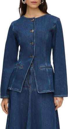 Aligne Daphne Denim Blazer in Ocean Blue at Nordstrom, Size 10