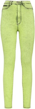 Philipp Plein Jeans, Dames, Geel, W31, Katoen, Super High Waist Jegging
