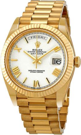 Rolex Day-Date 40 Automatic White Dial Mens 18kt Yellow Gold President Watch 228238WRP