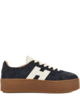 Hogan H698 platform sneakers - women - Calf Suede/Lamb Skin/Calf Leather/Fabric/Rubber - 37.5 - Blue