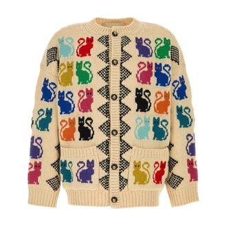 Valentino Garavani Cream Wool Cardigan - male - Valentino Garavani - Cardigans - Multicolor - M - Knitwear