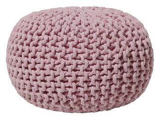 Beliani Puf algod&oacute;n rosa