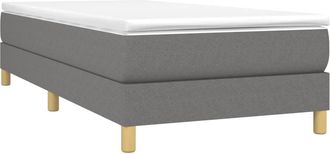 vidaXL Estructura De Cama Sin Colch&oacute;n Tela Gris Oscuro 90x190 Cm Vidaxl