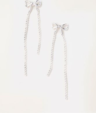 Fat Face FatFace Bow Earrings in Silver Tone