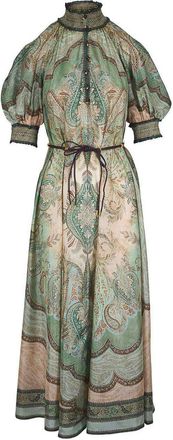 Zimmermann Long Silk Dress With Pattern