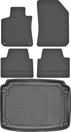 OEM Peugeot 308 Ii Hatchback A Partir De 2013 Set - Alfombrillas De Goma Para Coche + Alfombrilla Para Maletero