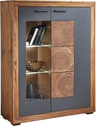 Massivmoebel24 Turin 03 Credenza In Legno Di Sheesham - Decapato 103x40x135