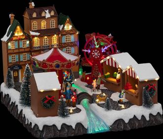F&eacute;&eacute;ric Lights & Christmas Aldea Iluminada Mercado Musical De Navidad 56 Led - Feeric Lights & Christmas