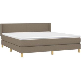 vidaXL Vidaxl - Cama Box Spring Con Colch&oacute;n Tela Gris Taupe 160x200 Cm