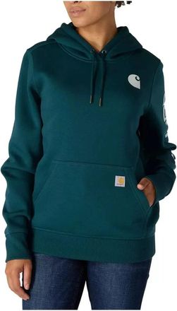 Carhartt Work in Progress Iconic Clarksburg Hoodie Womens Green Stone Fleece Pullover POSH087