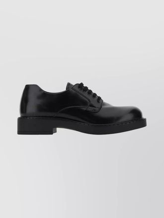 Prada polished finish leather lace-up loafers