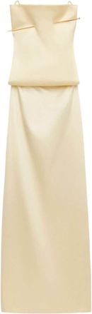 Loewe Pin open-back silk maxi dress - women - Silk - 38 - Neutrals