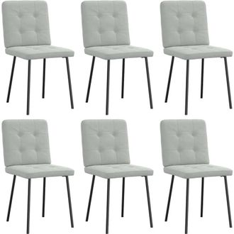 vidaXL Vidaxl - Sillas De Comedor Giratorias 6 Uds Terciopelo Gris Claro