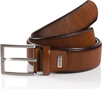 Monti Lederg&uuml;rtel MONTI SALZBURG, Herren, Gr. 11,5, braun (hellbraun), Materialmix, unifarben, G&uuml;rtel Lederg&uuml;rtel, mit silberfarbener Schliesse