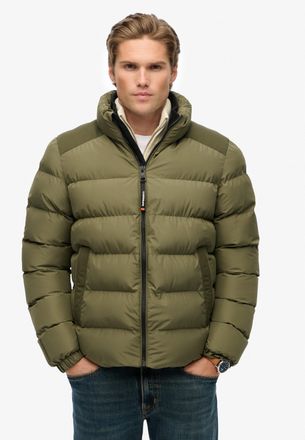 Superdry Steppjacke SUPERDRY SPORTS PUFFER JACKET, Herren, Gr. XL, gr&uuml;n (shooting olive), Web, Obermaterial: 100% Polyester, unifarben, relaxed fit, Jacken Ste