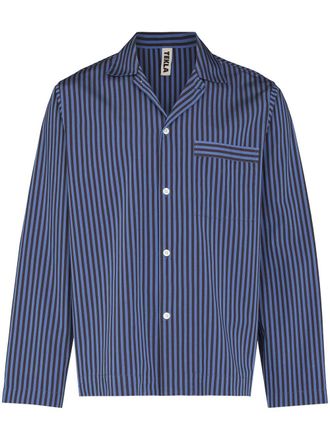 Tekla Katoenen pyjamashirt - Blauw